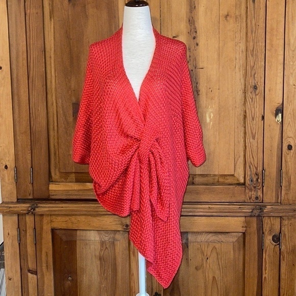 H.P 🧚‍♂️CORAL ONE SIZE KNITTED CARDIGAN/ WRAP/ KIMONO - Picture 1 of 16